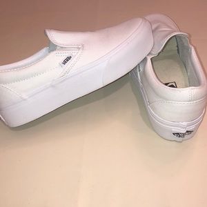 White Platform Slip-on Vans